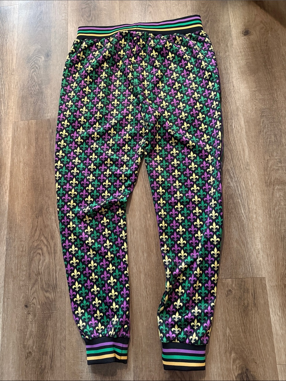 Desiree Collection NOLA fleur-de-lis print jogger pants size XL - Picture 2 of 14
